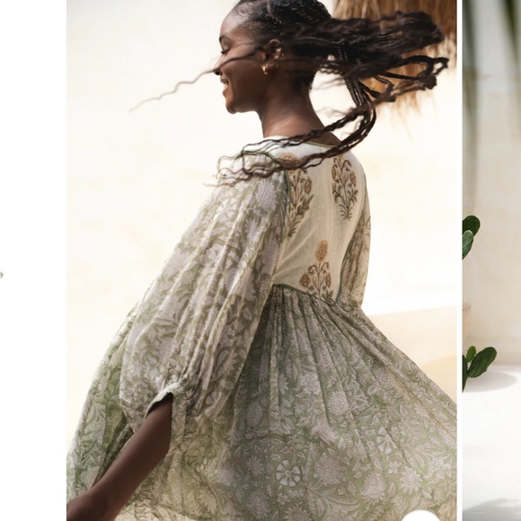 NWT Daughters of India Diya Mini Dress in Pistachio, sz XL - Picture 4 of 15